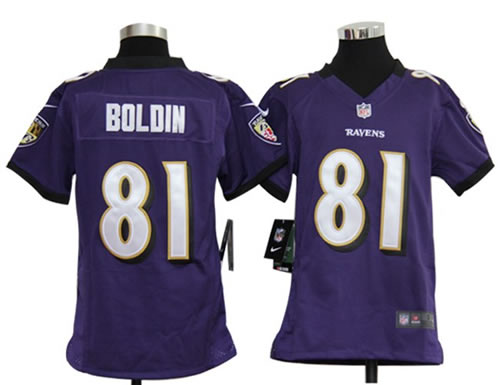 Youth NEW NFL Baltimore Ravens 81 Anquan Boldin Purple Jerseys