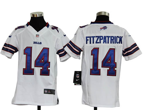 Youth NEW NFL Buffalo Bills 14 Ryan Fitzpatrick White Jerseys