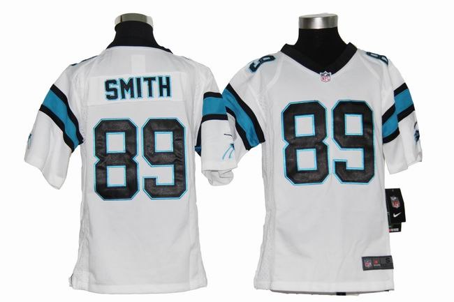 Youth NEW NFL Carolina Panthers 89 Steve Smith White Jerseys