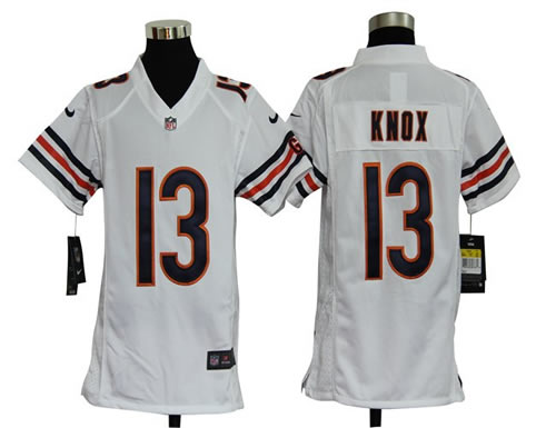 Youth NEW NFL Chicago Bears 13 Johnny Knox White Jerseys