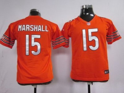 Youth NEW NFL Chicago Bears 15 Brandon Marshall Orange Jerseys