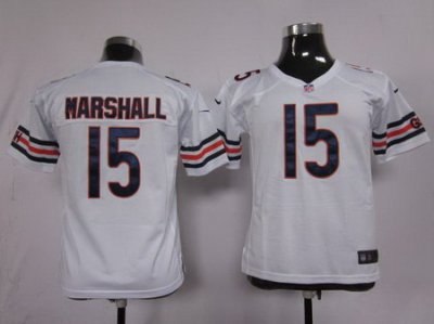 Youth NEW NFL Chicago Bears 15 Brandon Marshall White Jerseys