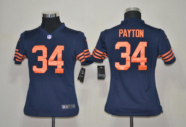 Youth NEW NFL Chicago Bears 34 Walter Payton Blue Throwback Jerseys
