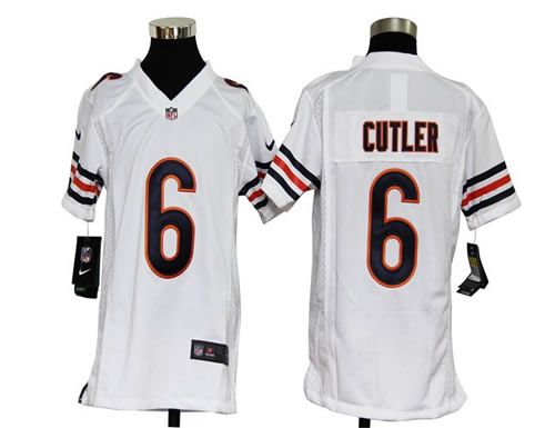 Youth NEW NFL Chicago Bears 6 Jay Cutler White Jerseys