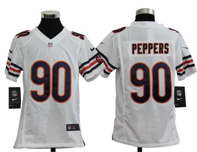Youth NEW NFL Chicago Bears 90 Julius Peppers White Jerseys