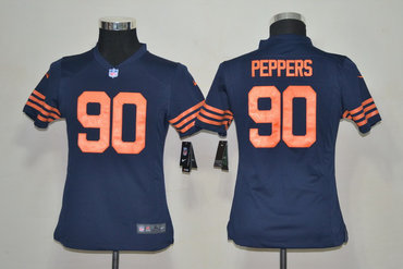 Youth NEW NFL Chicago Bears 90 Julius Peppers Blue Throwback Jerseys