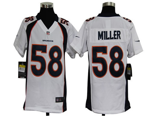 Youth NEW NFL Denver Broncos 58 Von Miller White Jerseys
