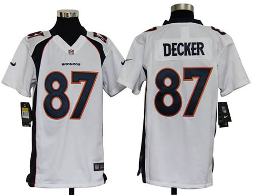 Youth NEW NFL Denver Broncos 87 Eric Decker White Jerseys