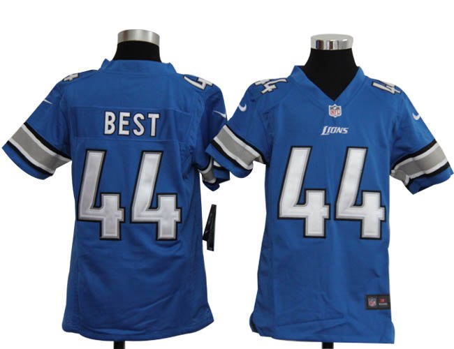 Youth NEW NFL Detroit Lions 44 Jahvid Best Blue Jerseys