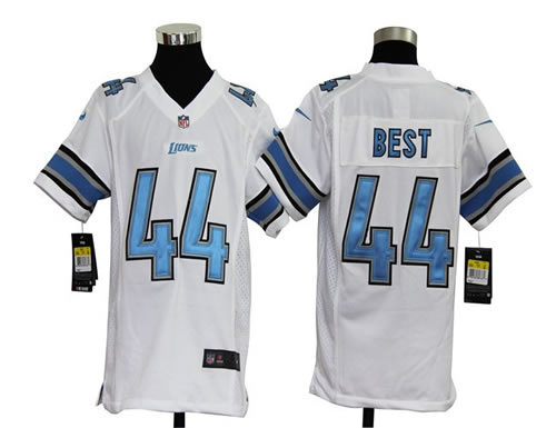 Youth NEW NFL Detroit Lions 44 Jahvid Best White Jerseys
