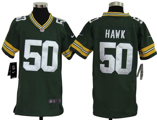 Youth NEW NFL Green Bay Packers 50 A.j.hawk Green Jerseys