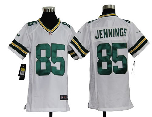 Youth NEW NFL Green Bay Packers 85 Greg Jennings White Jerseys