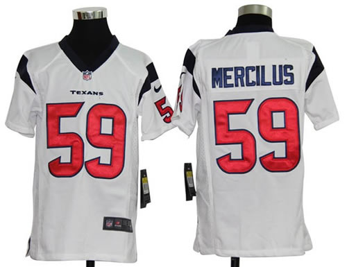 Youth NEW NFL Houston Texans 59 Whitney Mercilus White Jerseys