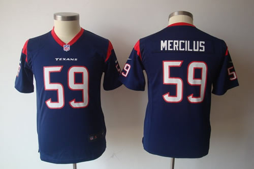Youth NEW NFL Houston Texans 59 Whitney Mercilus blue jerseys