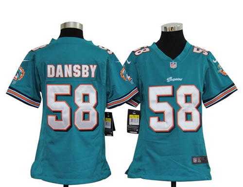 Youth NEW NFL Miami Dolphins 58 Karlos Dansby Green Jerseys