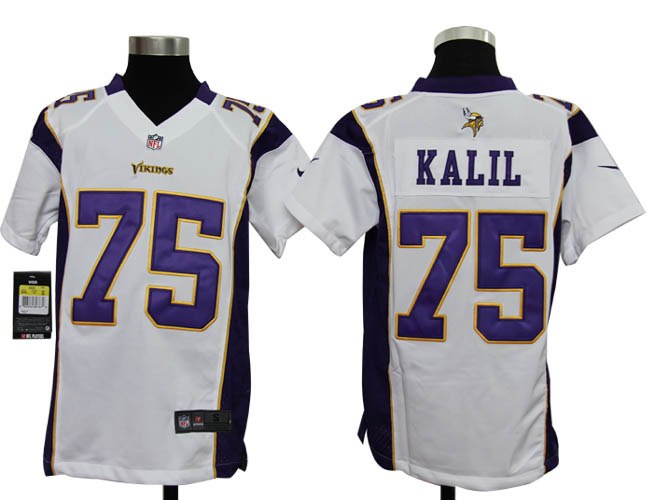 Youth NEW NFL Minnesota Vikings 75 Matt Kalil White Jerseys