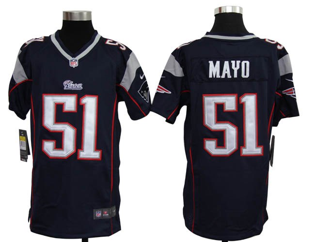 Youth NEW NFL New England Patriots 51 Jerod Mayo Blue Jerseys