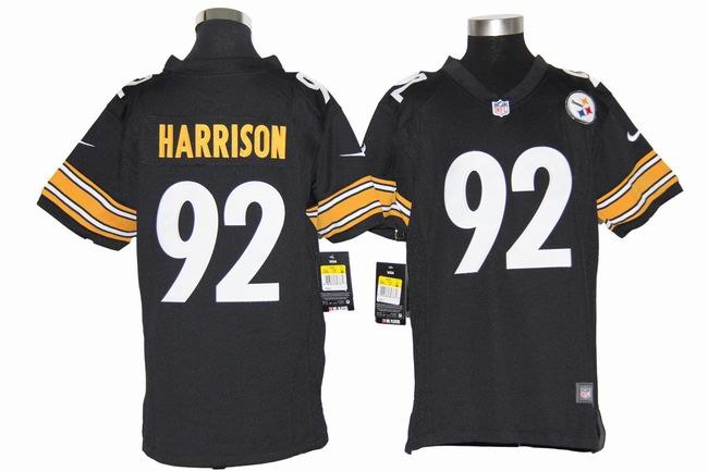 Youth NEW NFL Pittsburgh Steelers 92 James Harrison Black Jerseys