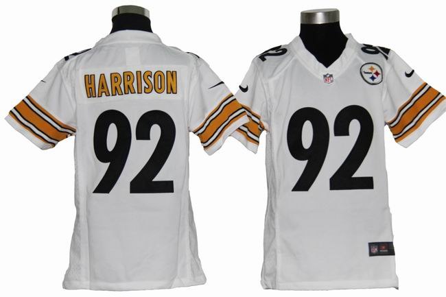 Youth NEW NFL Pittsburgh Steelers 92 James Harrison White Jerseys
