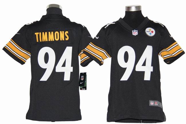 Youth NEW NFL Pittsburgh Steelers 94 Lawrence Timmons Black Jerseys