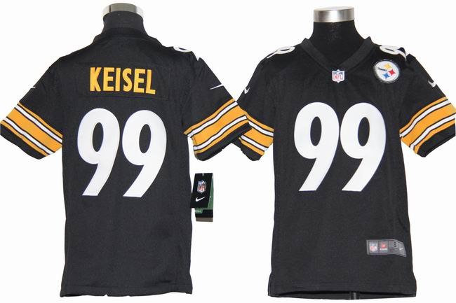 Youth NEW NFL Pittsburgh Steelers 99 Keisel Black Jerseys