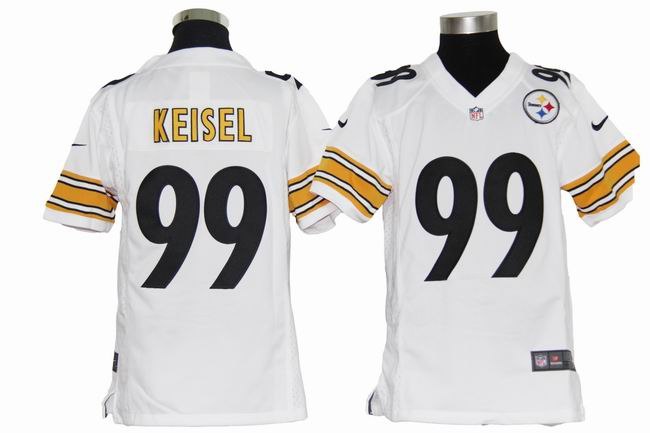 Youth NEW NFL Pittsburgh Steelers 99 Keisel White Jerseys