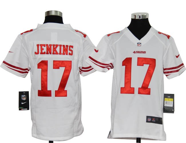 Youth NEW NFL San Francisco 49ers 17 A.j. Jenkins White Jerseys