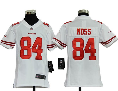 Youth NEW NFL San Francisco 49ers 84 Randy Moss White Jerseys