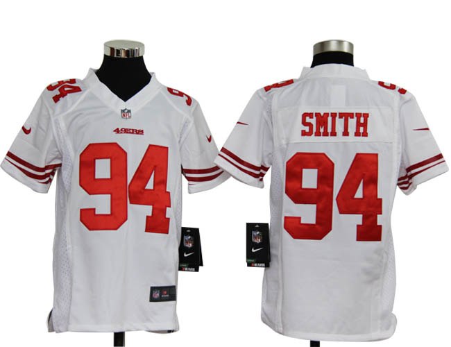 Youth NEW NFL San Francisco 49ers 94 Justin Smith White Jerseys