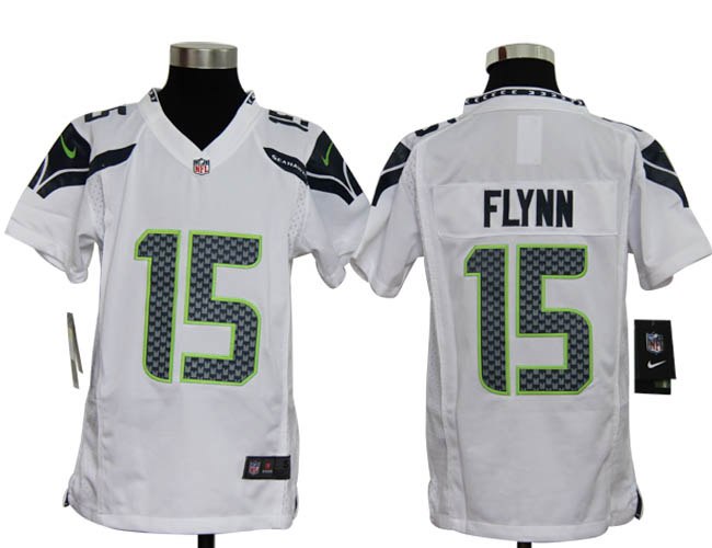 Youth NEW NFL Seattle Seahawks 15 Matt Flynn White Jerseys