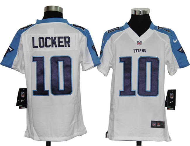 Youth NEW NFL Tennessee Titans 10 Jake Locker White Jerseys