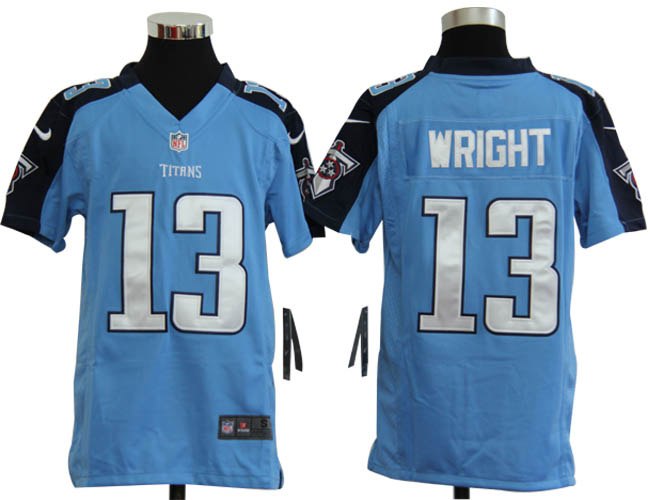 Youth NEW NFL Tennessee Titans 13 Kendall Wright Blue Jerseys