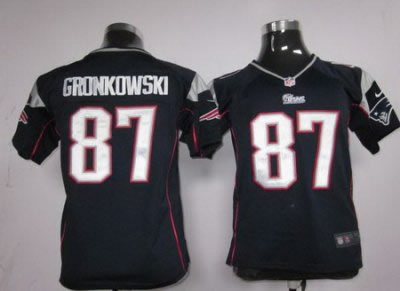 Youth NEW New England Patriots 87 Rob Gronkowski Blue Jerseys