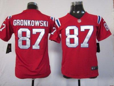 Youth NEW NFL New England Patriots 87 Rob Gronkowski Game Red Jerseys