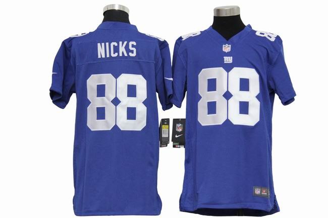 Youth NEW New York Giants 88 Hakeem Nicks Blue Jerseys