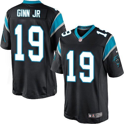 Youth Nike Panthers #19 Ted Ginn Jr Black Team Color Stitched NFL Elite Jersey