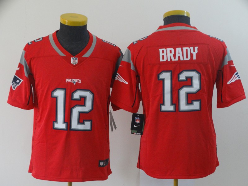 Youth Nike Patriots 12 Tom Brady Red Youth Inverted Legend Limited Jersey Youth Nike Patriots 12 Tom Brady Red Youth Inverted Legend Limited Jersey