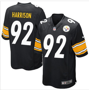 Youth Nike Pittsburgh Steelers #92 James Harrison Black Team Color Stitched NFL Elite Jersey