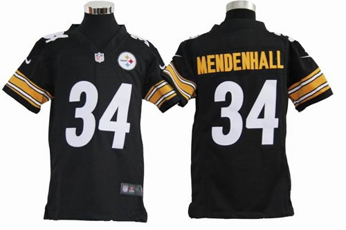 Youth NEW Pittsburgh Steelers 34 Rashard Mendenhall Black Jerseys