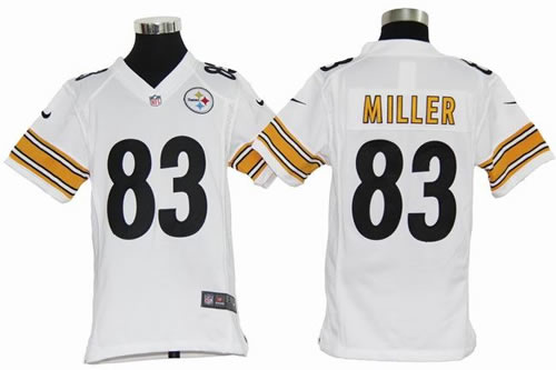 Youth NEW Pittsburgh Steelers 83 Heath Miller White Jerseys