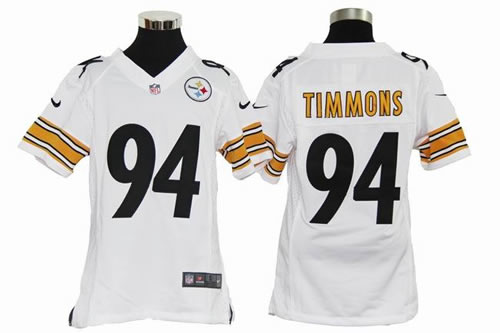Youth NEW Pittsburgh Steelers 94 Lawrence Timmons White Jerseys
