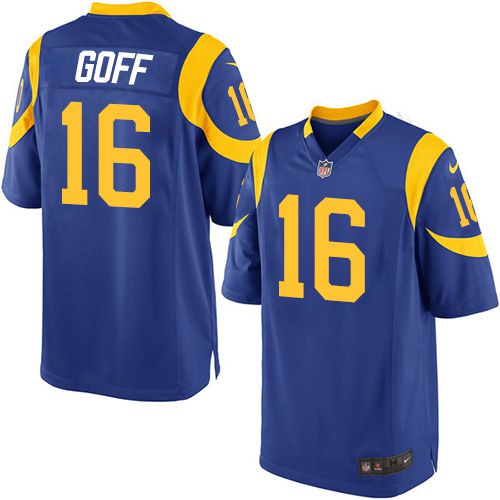 Youth Nike Rams #16 Jared Goff Royal Blue Alternate Stitched NFL Elite Jersey
