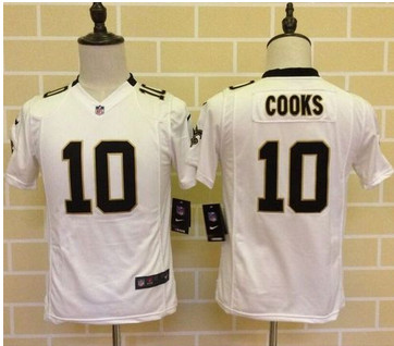 Youth Nike Saints #10 Brandin Cooks White Stitched NFL Elite Jersey