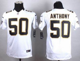 Youth Nike Saints #50 Stephone Anthony White Stitched NFL Elite Jersey