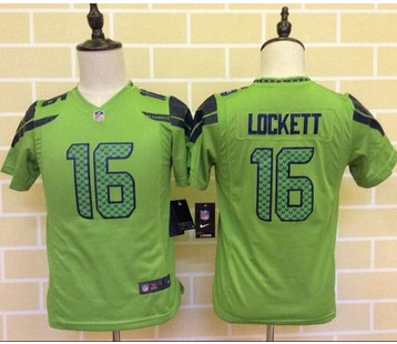 Youth Nike Seahawks #16 Tyler Lockett Green Alternate Stitched NFL Elite Jersey