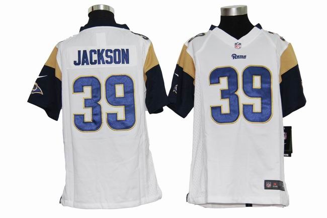 Youth NEW St. Louis Rams 39 Steven Jackson White Jerseys