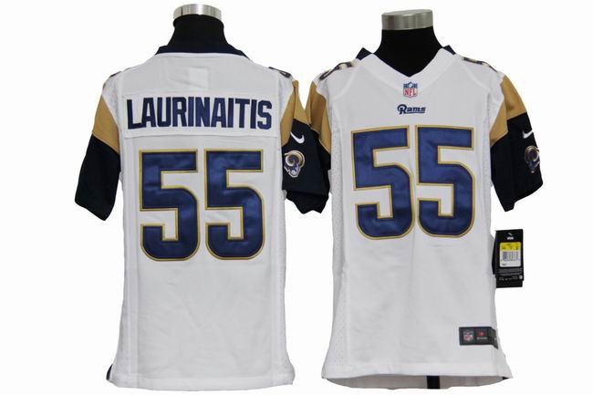Youth NEW St. Louis Rams 55 James Laurinaitis White Jerseys