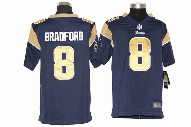 Youth NEW St. Louis Rams 8 Sam Bradford Blue Jerseys