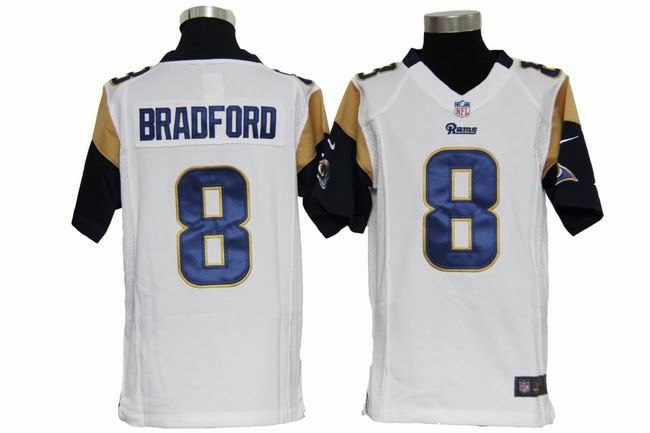 Youth NEW St. Louis Rams 8 Sam Bradford White Jerseys