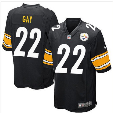 Youth Nike Steelers #22 William Gay Black Team Color Stitched NFL Elite Jersey